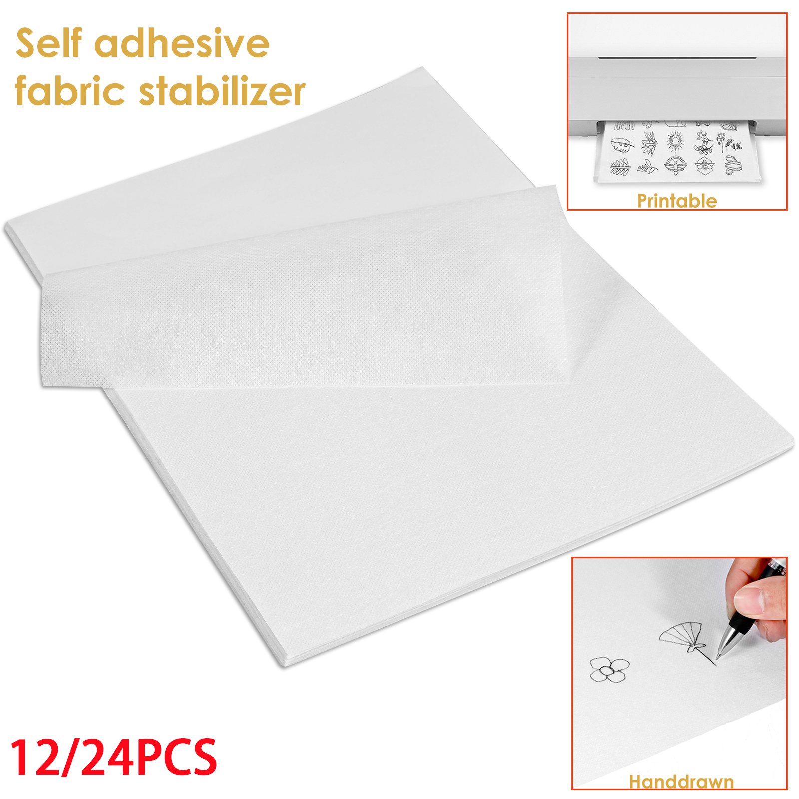 12/24PCS Sticky Water Soluble  - Embroidery Stabilizer Backing review and price